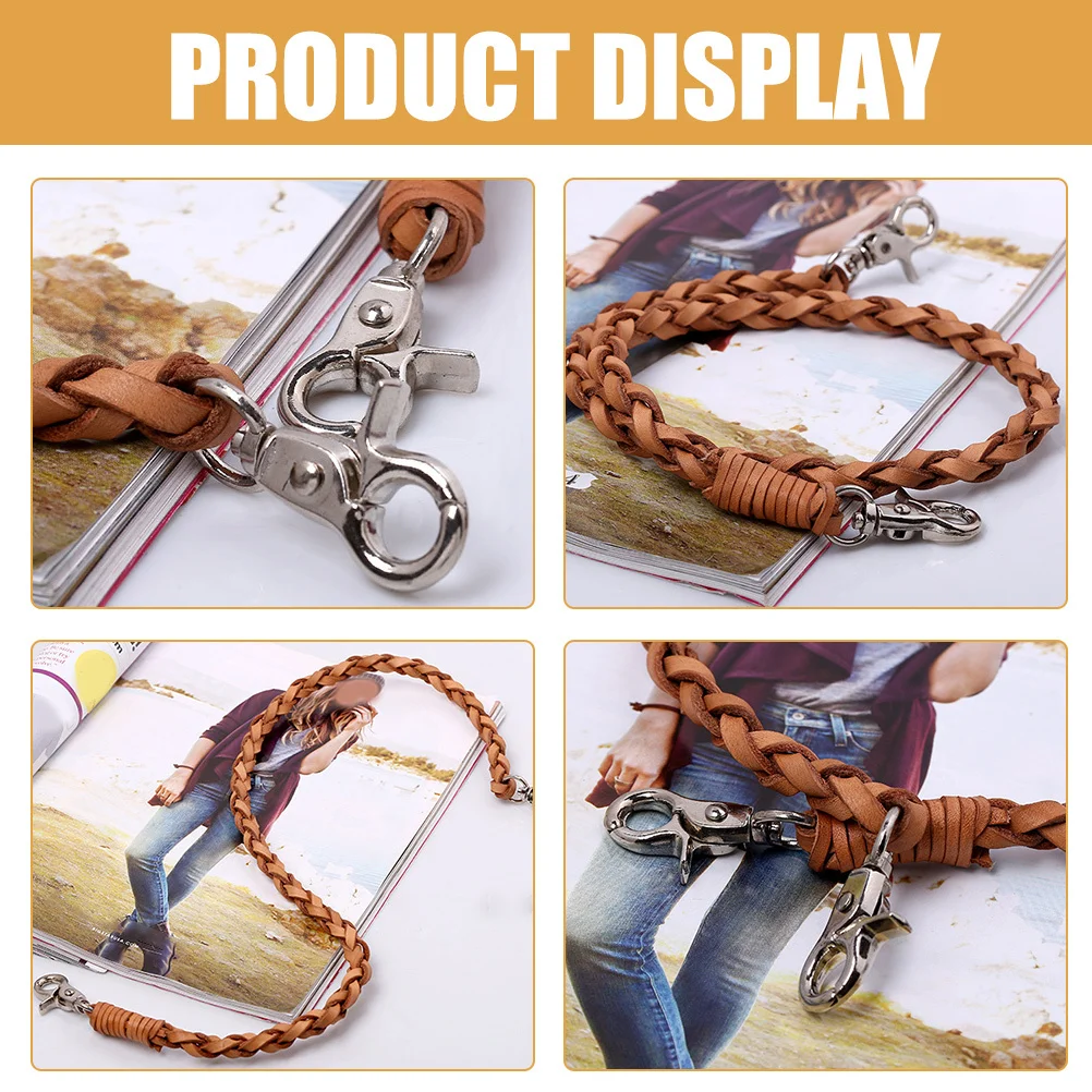 

Men's Jeans Chain Buckle Attachment Strong Wear Resistant Pocket Chain for Pants Purses Jackets Stage Performance