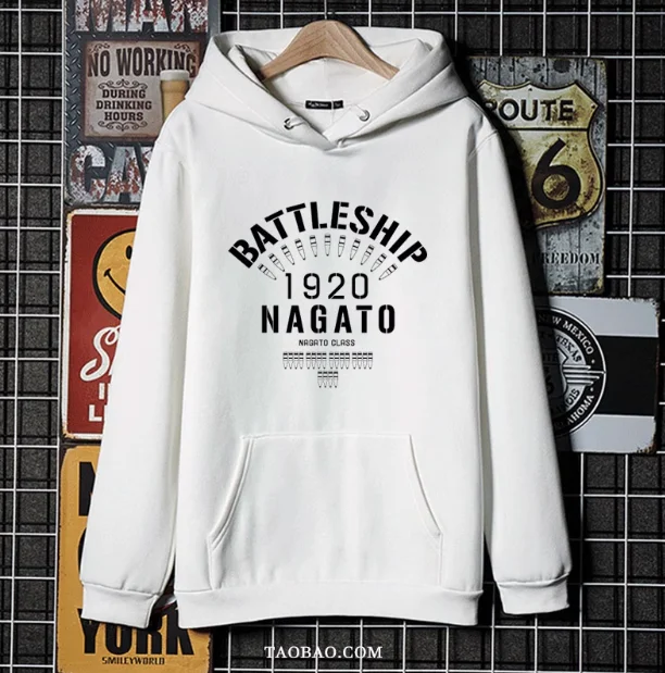 Anime Kancolle IJN Nagato Hooded Hoodie Cosplay Autumn Winter Men Women Coat Loose Jacket Tops