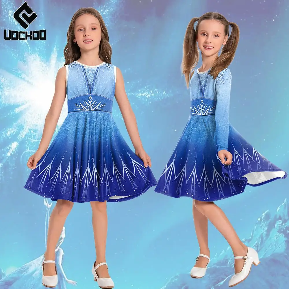 

Детское платье Эльзы, сарафан для девочек на Хэллоуин, наряды для выступлений на сцене, карнавальное платье принцессы в стиле аниме, праздничное нарядное платье для парад