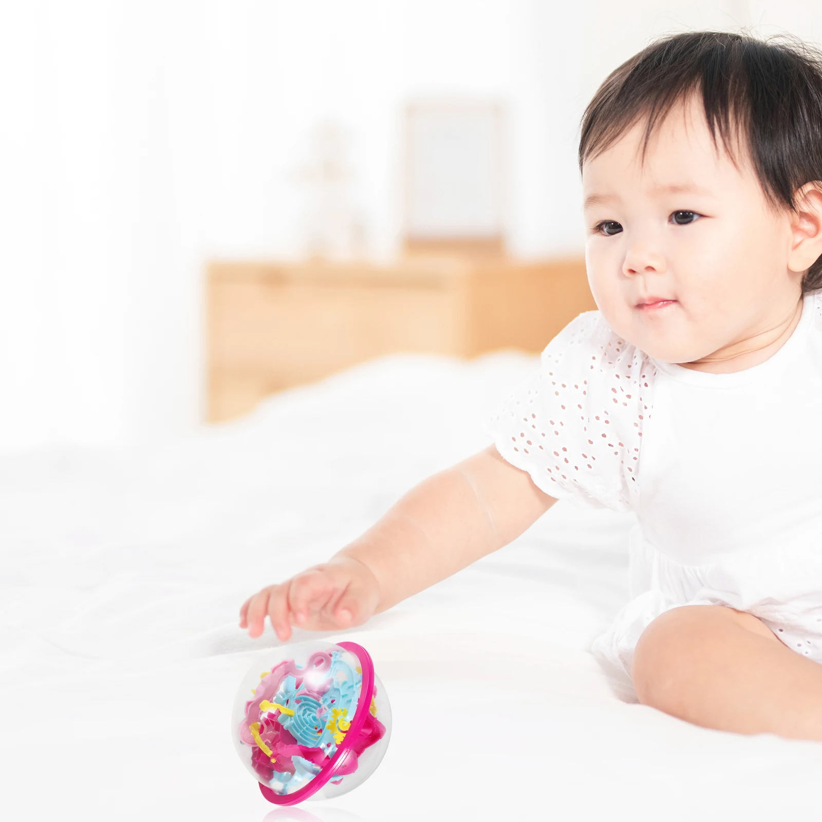 Interaktiver 3D-Labyrinthball, Puzzle-Kugelspiel, pädagogischer Herausforderungsball für Kinder, intelligentes Lernwerkzeug für räumliche Zwecke