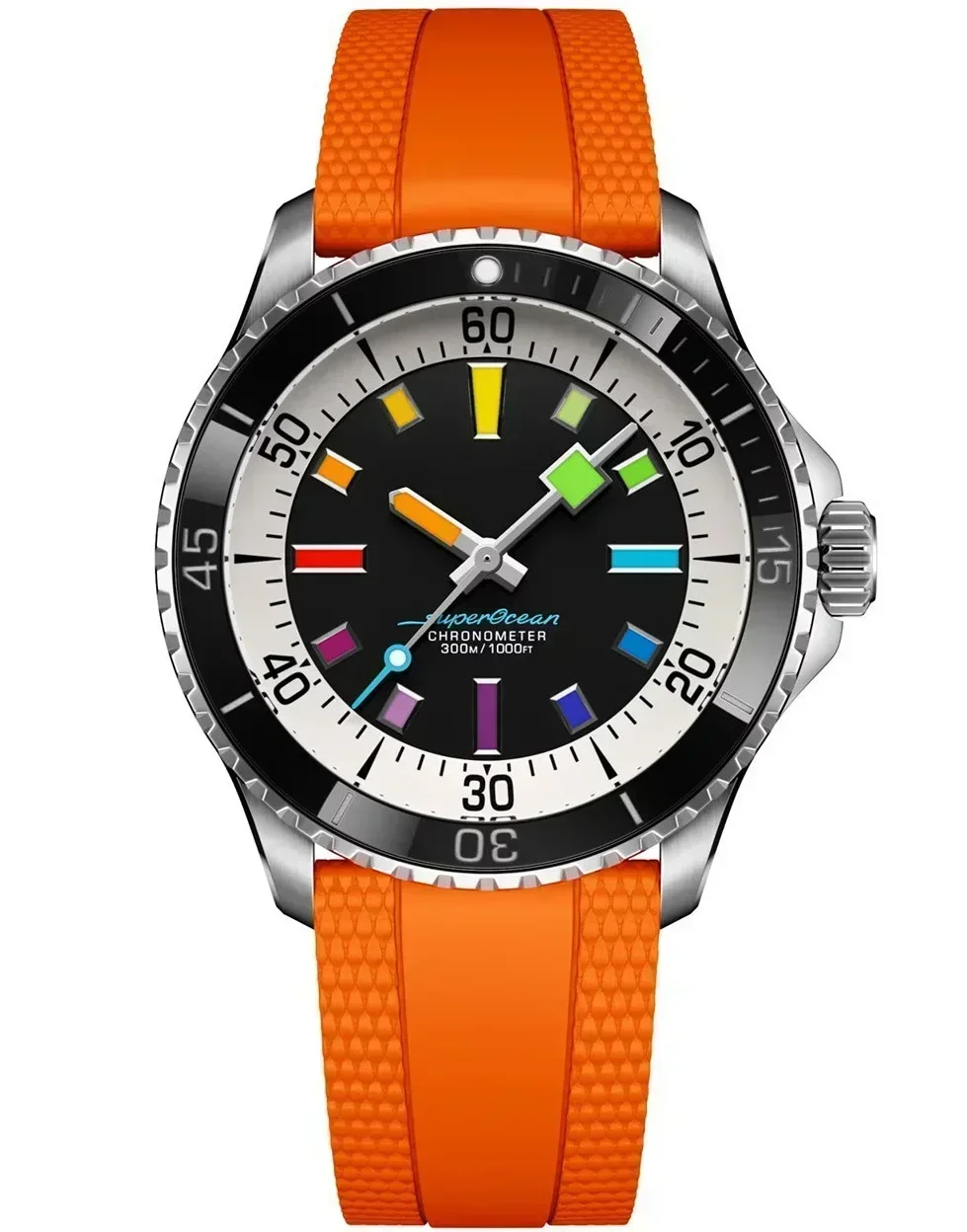 

Luxury Brand Super Ocean Automatic Men Mechanical Watches Supercean Stainless Steel Rubber Watchre Ceramic Circle