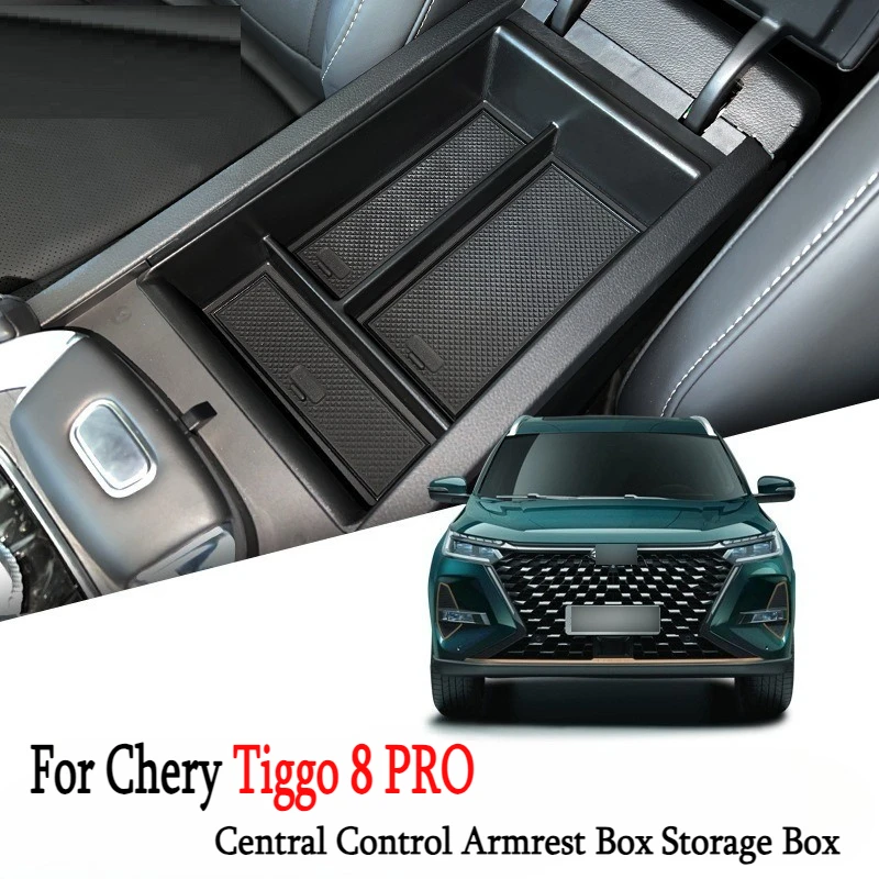 

Для Chery Tiggo 8 PRO: Автомобильный органайзер-подлокотник для центральной консоли, ящик для хранения, аксессуары для модификации интерьера