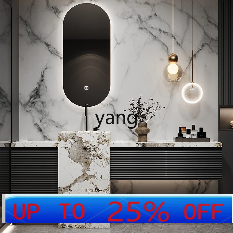 

LTT rock slab column integrated basin bathroom cabinet combined floor-to-ceiling sink