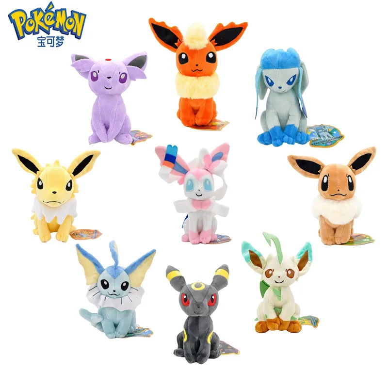 18-24Cm Pokemon Plüsch Cartoon Anime Figur Sylveon Vaporeon Espeon Gefüllte Puppe Hohe Qualität Pet Plüsch Modell Für kinder