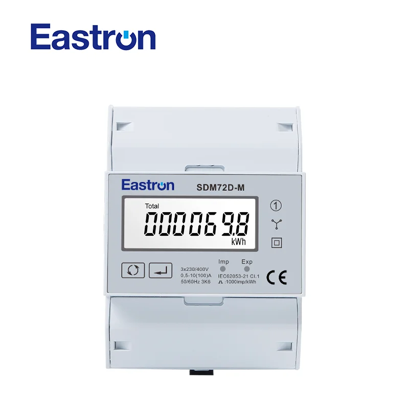 SDM72D-M Three Phase LCD Display Multi-parameter Measurement Energy Meter for Renewable Energy , Solar PV Applications  non MID