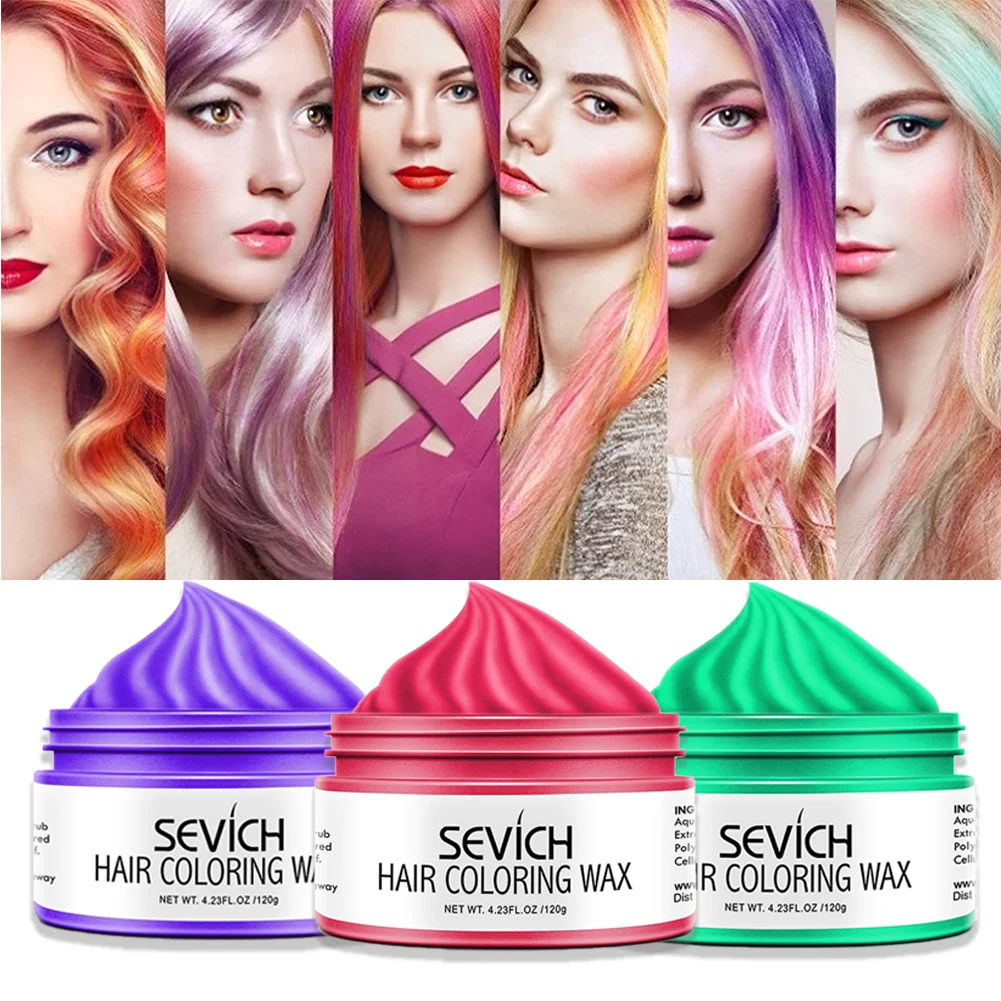 

Sevich 120g Hair Colour Wax DIY Hairs Dyed Mud One-time Molding Paste One-time Molding Paste Hair Coloring Styling Product