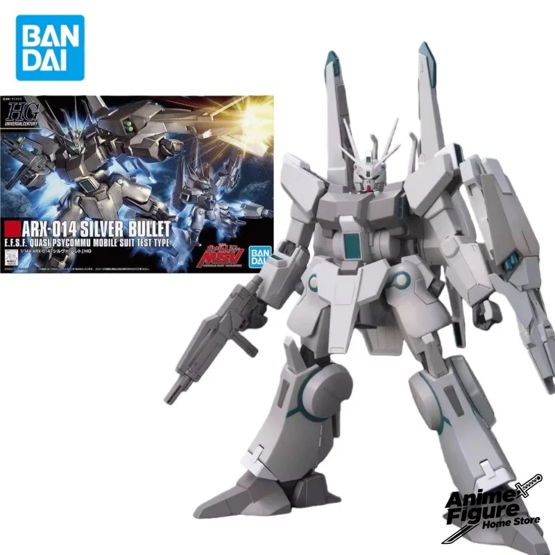 

100% оригинал в наличии Bandai HG 1/144 Gundam Unicorn ARX-014 SILVER BULLET Аниме Персонаж Сборка игрушек Коллекция моделей Подарки