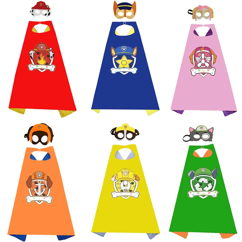 1 conjunto de brinquedos da patrulha pata halloween marshall escombros perseguição personagem festa cosplay traje máscara manto brinquedos do miúdo