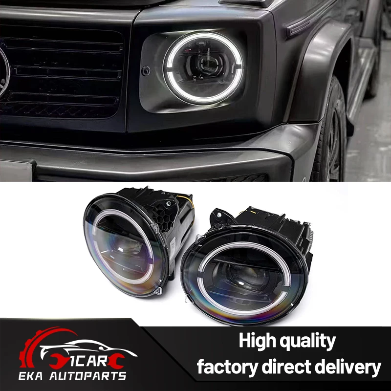 

Фары для Benz G-Class W464 W465 Модернизированные дымчатые черные, программирование не требуется. Оригинальный заводской источник света высокого качества