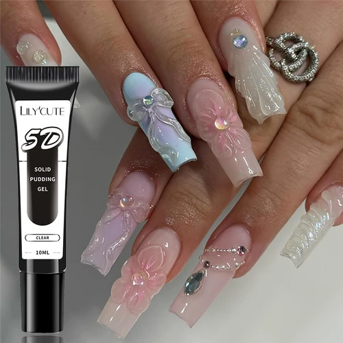 Imagen 1 del producto LILYCUTE-esmalte de uñas en Gel con forro en relieve de pudín sólido 5D, pintura de estilo coreano, textura, modelado estereoscópico, Gel artístico para uñas