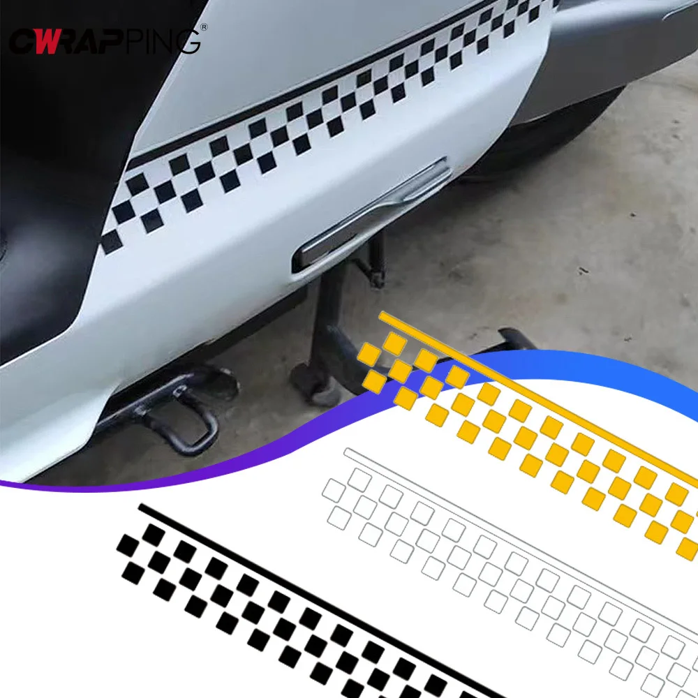 50cm Car Checkerboard Stickers Fuel Tank Cover Stickers Waterproof Decorative Sticker for Auto Motorcycle DIY Accessories