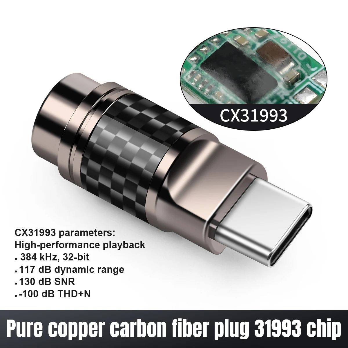 QYFANG 32BIT 384KHz Type-C Plug Single Crystal Vibrating CX31993 Chip Module Mobile Phone Fast Charging Connector DIY Adapter