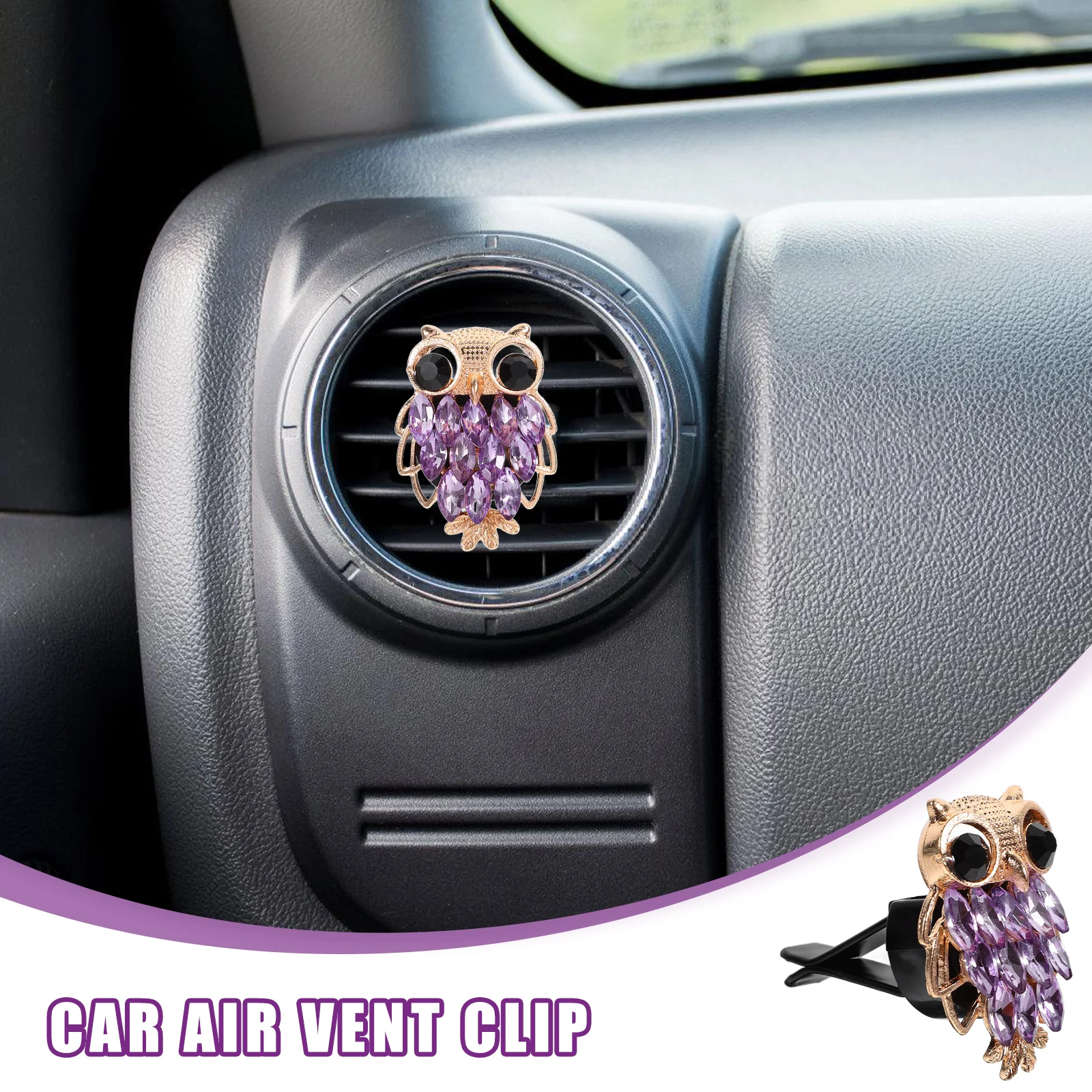 

Owl Shaped Car Vent Clip Perfume Diffuser Adorable Purple Design Clips for Dashboard Decor Accessories