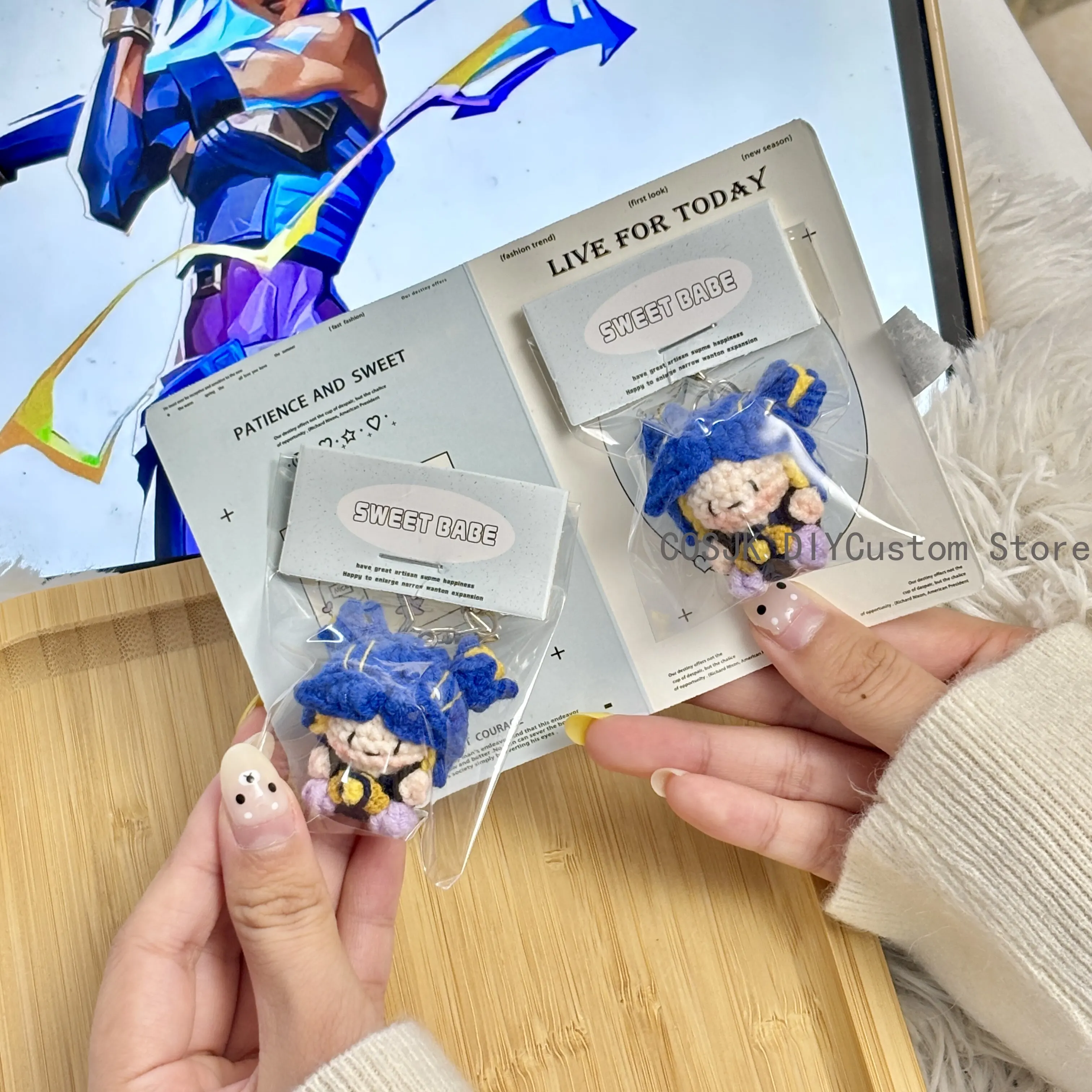VALORANT neon Clove Gekko Killjoy Fade Viper Game Knit Body Mini Plush Stuffed Plushie Bag Pendant Cute Figure Keychain Gift view 3