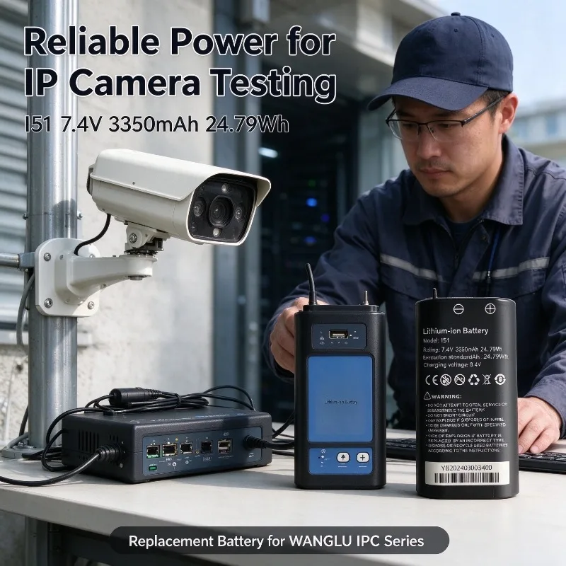 I51 7.4V 3350mAh 24.79Wh Replacement Li-ion IPC Battery for WANGLU IPC-5000 IPC-5100 IPC-5200 Plus IP Camera Tester Battery