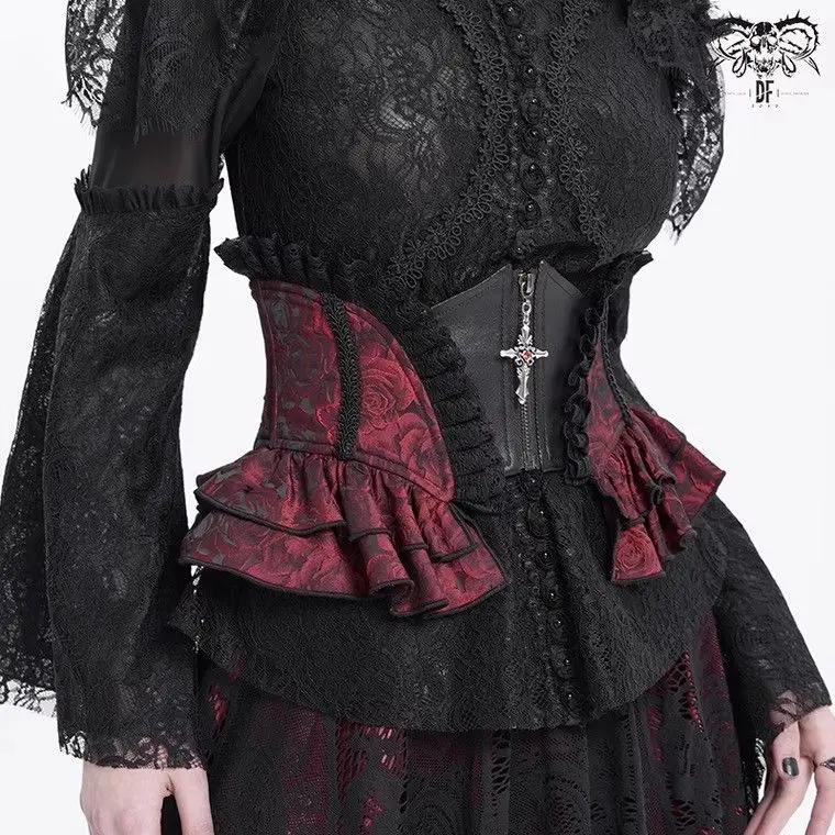 

Coalfell Sweet Blood Devil Fashion Women's Gothic Rose Jacquard Waist Cover