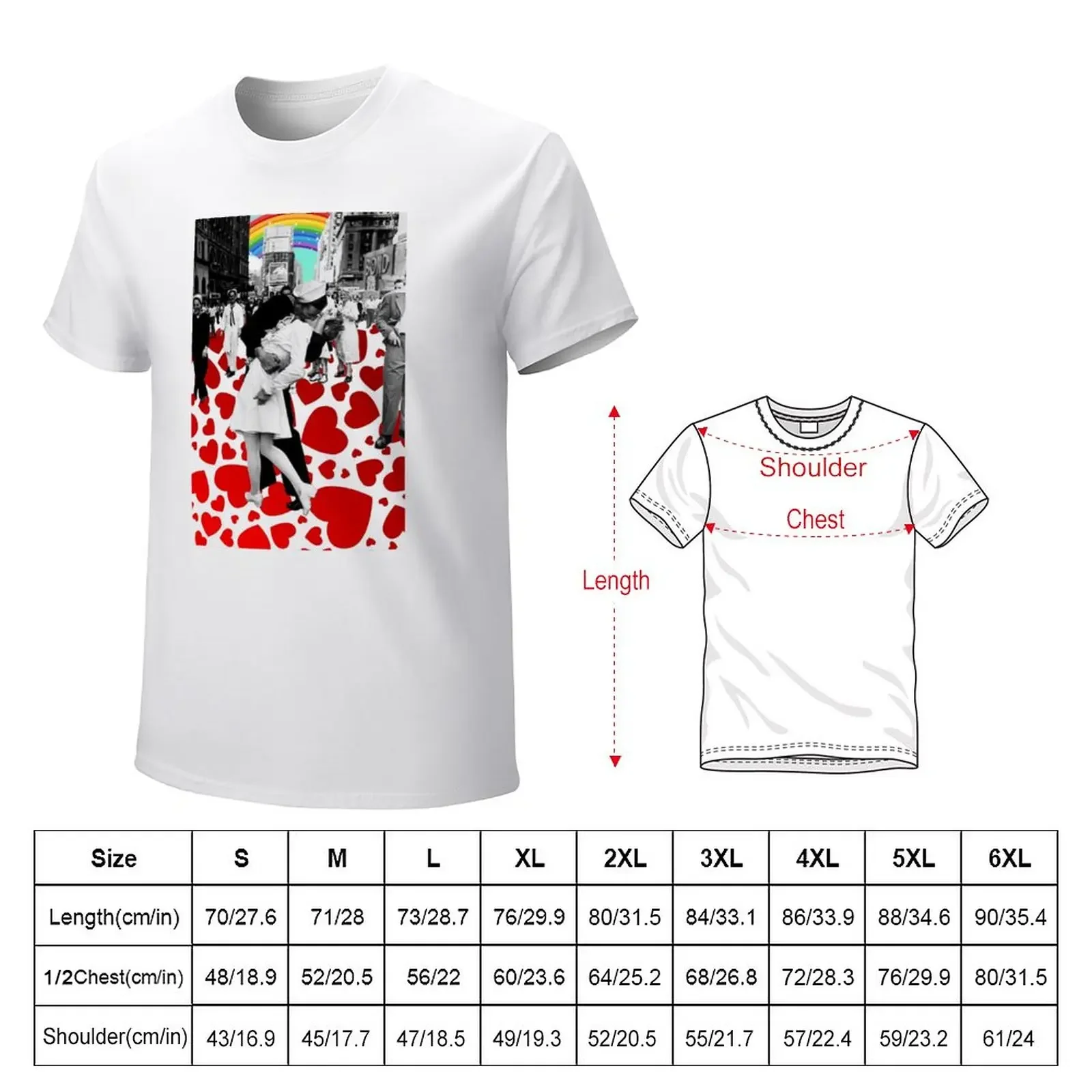 Kiss Of Love Between Sailor And Nurse - 1945 The Second World War Is Over - Modern Version Pop Art Style T-Shirt