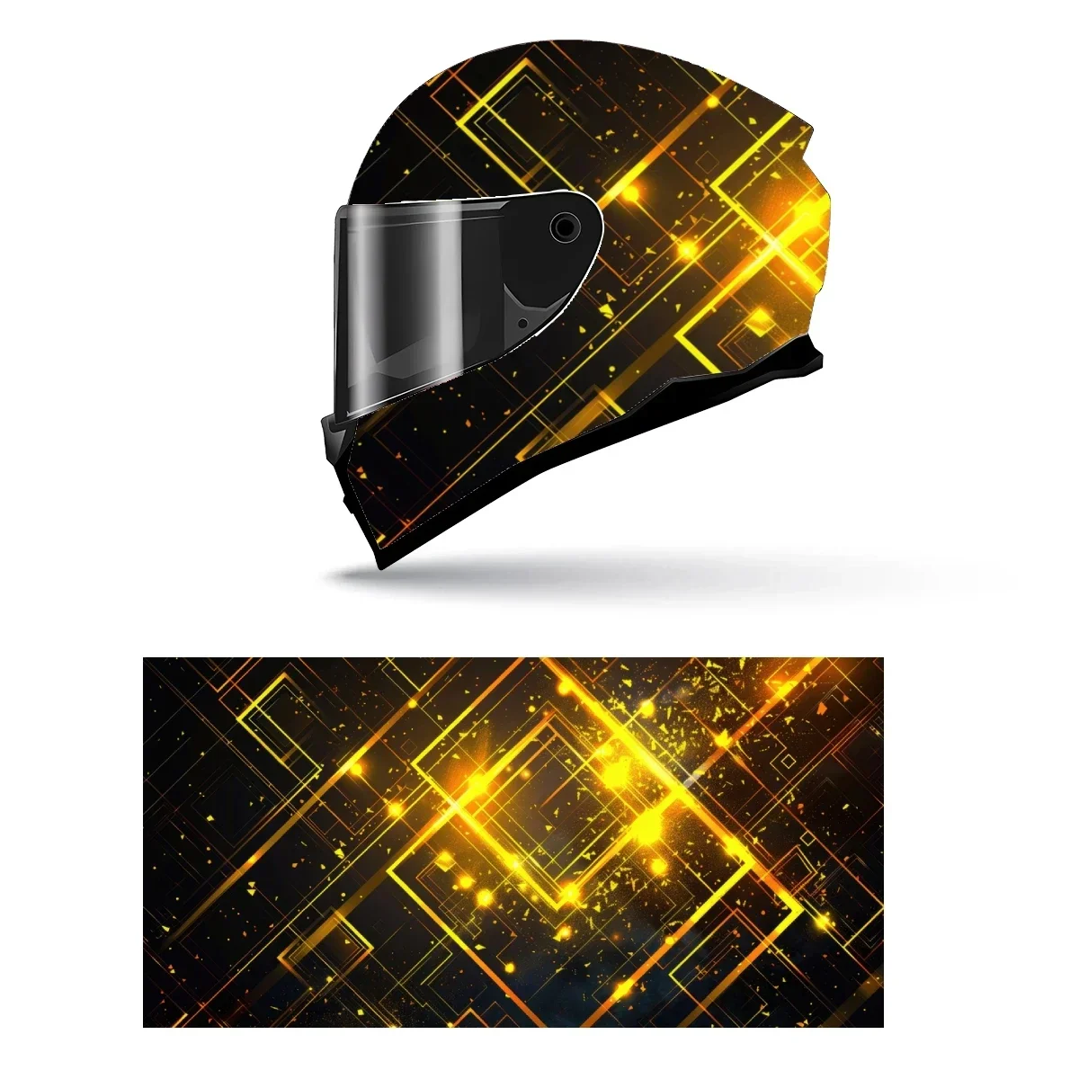

Abstract Neon Geometric Full Helmet Wrap Sticker Motorcycle Helmet Racing Graphic Decal Vinyl Wrap Helmet Decorative Sticker