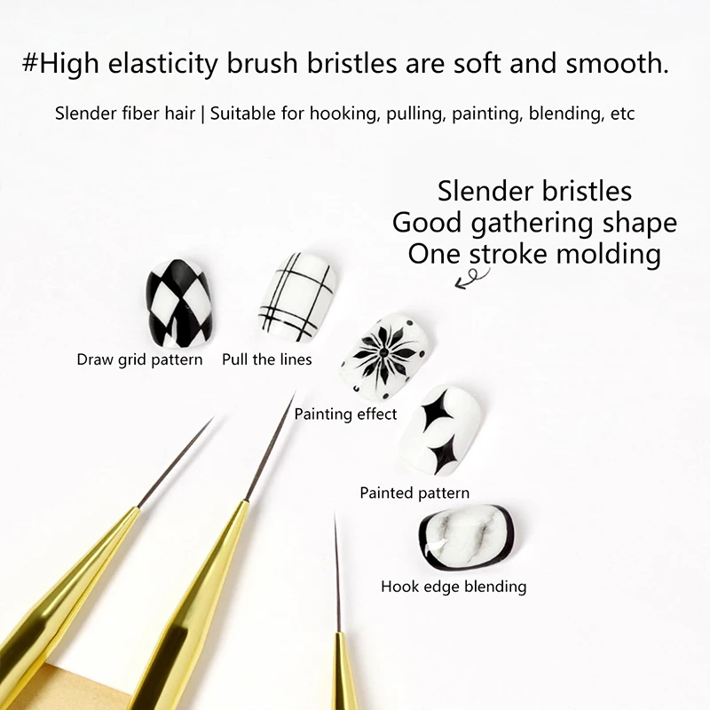 Pennelli per nail art Pennello per unghie in gel Pennello per pittura per smalto estremamente fine Disegno per nail art Design