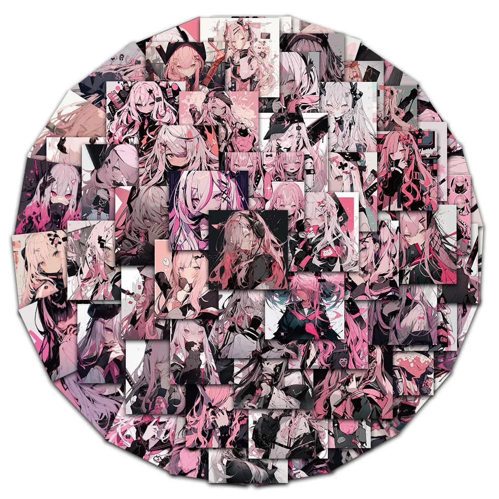 62/124PCS Handsome and Beautiful anime Girls' Graffiti Sticker Storage Box Skateboard Table Lamp Helmet Bicycle Guitar