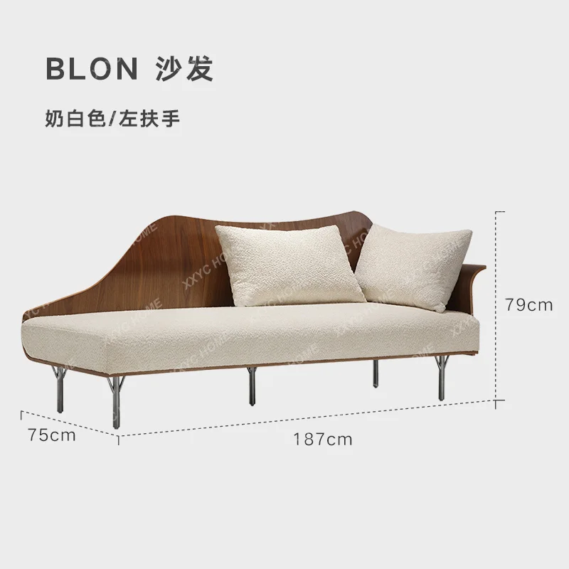 AA large and small apartment simple walnut fabric sofa