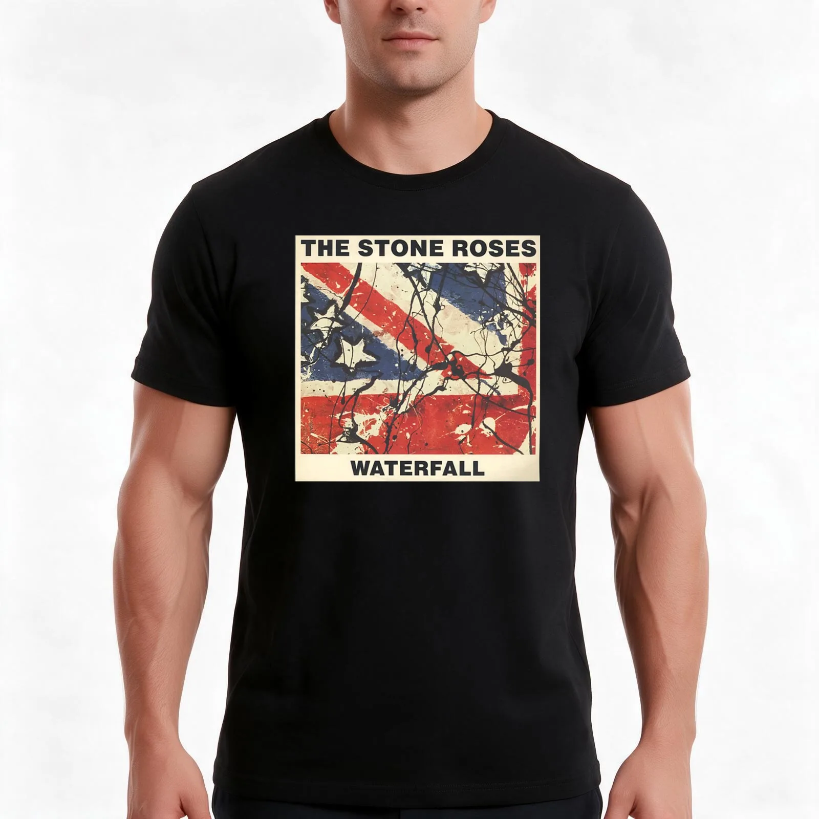 The Waterfall T-Shirt, Summer Casual Cotton Tee, Oversized Streetwear Tops, Vintage Graphic Print, Loose Fit Short Sleeve