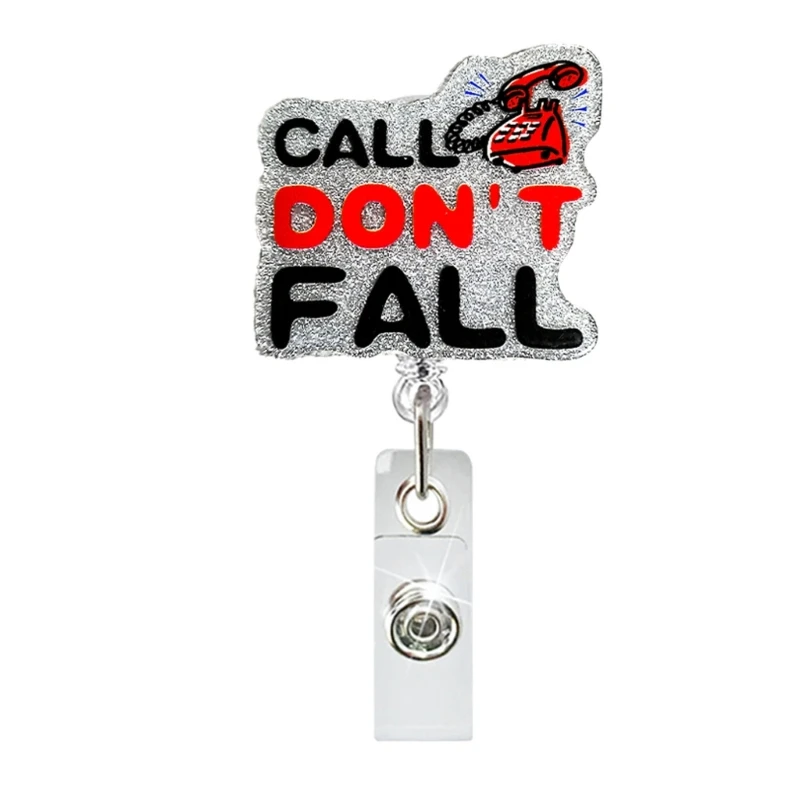 만화 배지 릴 홀더 회전 악어 클립이있는 아크릴 배지 홀더, 간호사 의사를위한 이름 카드 배지 홀더