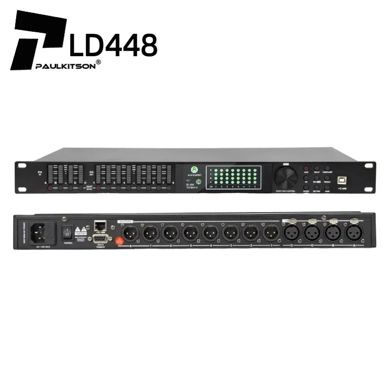 LD448 Dsp Audio Processor 4 In 8 Out FIR Digital Audio Processor AUTO EQ Professional Sound System Audio Sound Equipment