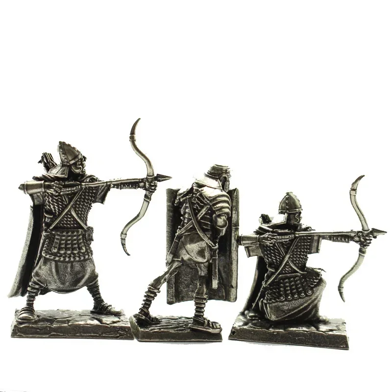 Militärische Sandkasten, Metall, Kupfer, Ornamente, Figur, römischer Legionär, Soldat, Modell, Bogenschütze, mittelalterliches Spielzeug, Schreibtischdekoration