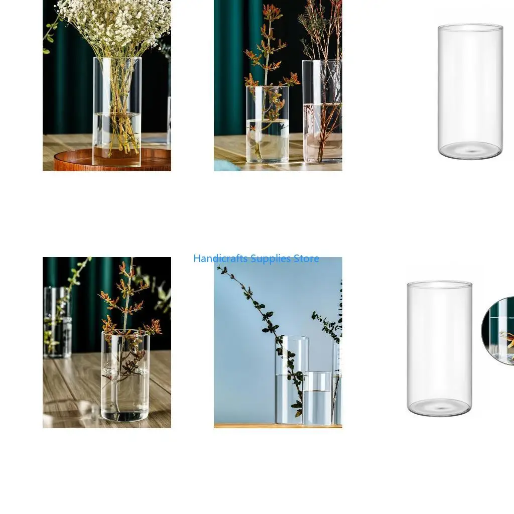 R1WA Glass Flower Vase Glass Cylinders Vase Florals Container Flower Vase Delicate