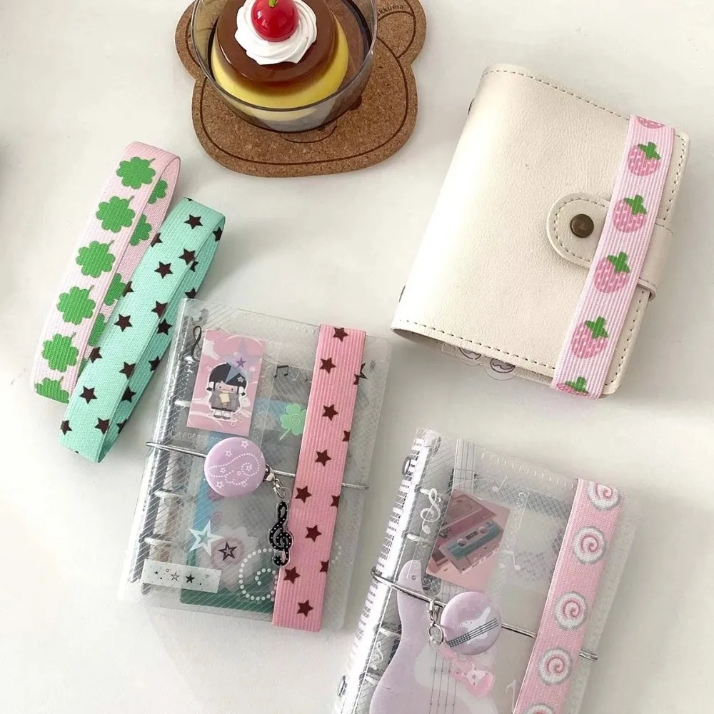 

Adjustable Notebook Straps DIY Decoration Loose-leaf Notebook Band Binding Rope Cute Star Elastic Strap Storage Accessory