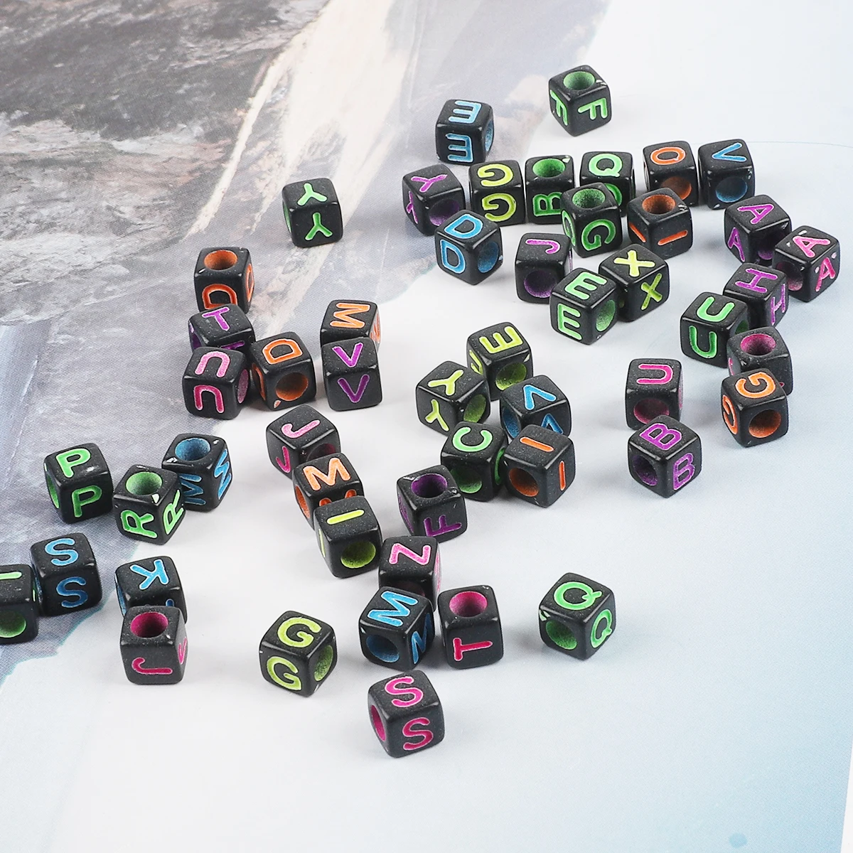 Professional 5-6mm Acrylic Alphabet Square Beads - 200/100pcs Multi-Size DIY Jewelry Supplies for Craft