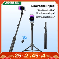 UGREEN 1.7m Phone Tripod Stand For Gopro iPhone Samsung Xiaomi Foldable Aluminum Phone Holder Universal Travel Tripode Holder