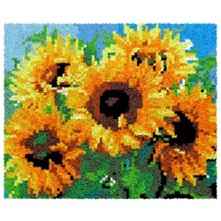 Crochet latch kit printed carpet Sunflower Latch Hook Kits for Adults and Kids knotted stitch embroidery kit Hook latch carpet