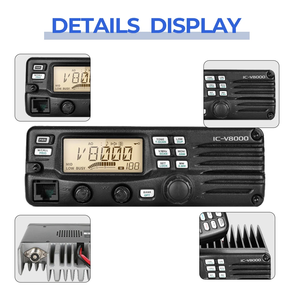 วิทยุสื่อสารระยะไกล 5000 กม. คู่ รับ-ส่งวิทยุ 10 กม. 207 ช่องสัญญาณ วิทยุเคลื่อนที่ สำหรับการสื่อสารทางทะเล รุ่น IC V8000