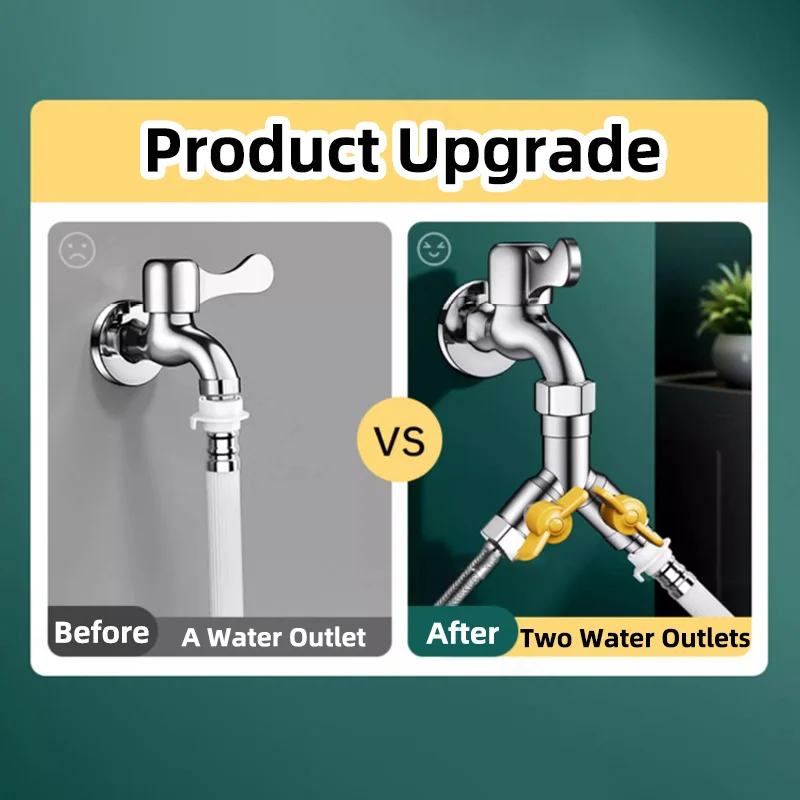 

Трехходовой угловой клапан-разветвитель воды (1 вход, 2 выхода) для подключения стиральной машины, многофункциональный дивертор для смесителя