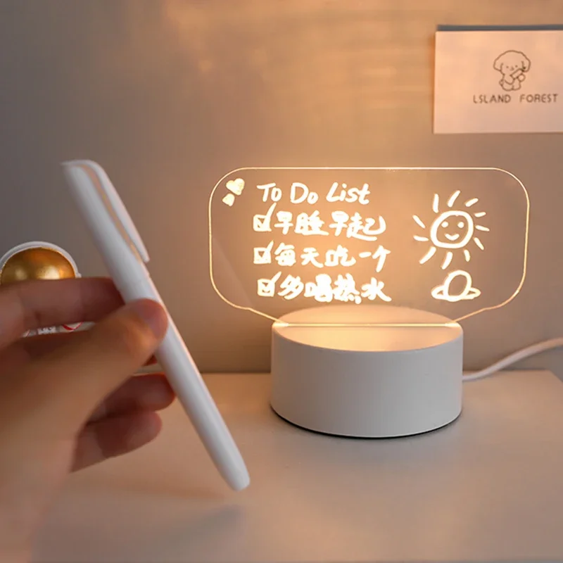 Creative Message Board Night Light Desk Lamp Bedroom Decor Gift