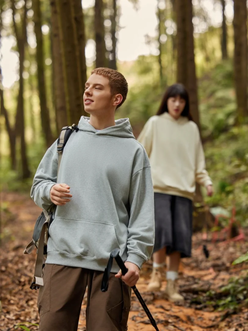 

2025 New 450GSM Heavyweight French Terry Hoodie Unisex Oversized Pullover Light Brushed Fleece Cotton Streetwear Casual