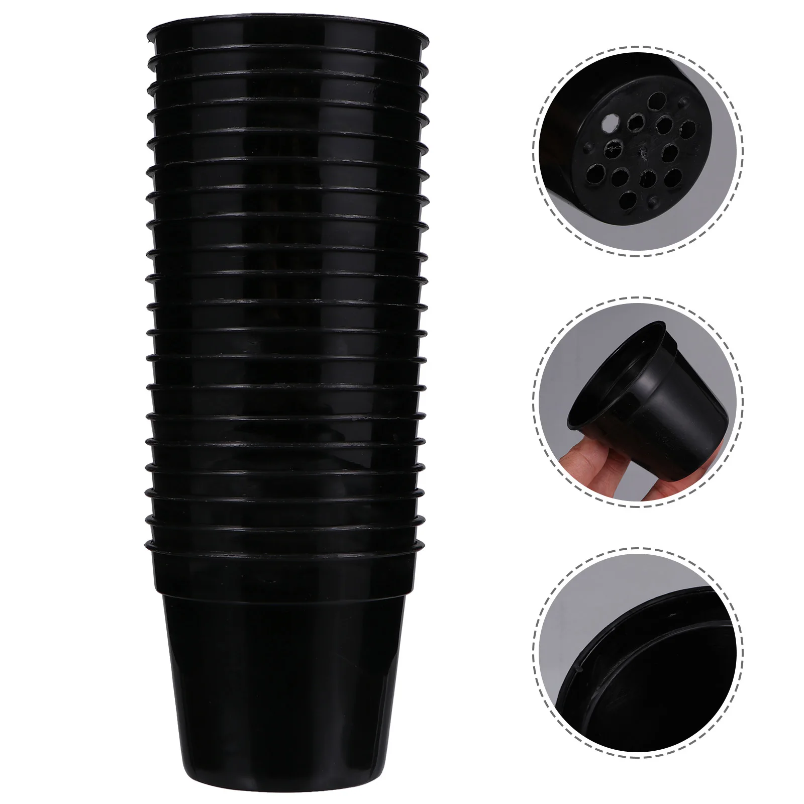 

20pcs Small Round Plastic Flower Pot With Drainage Holes For Succulents Indoor Garden Decor Germination Planter Houseplant