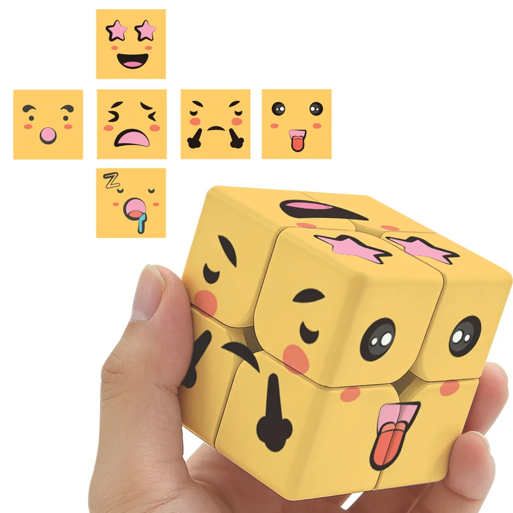 

Кубик-эмодзи ZIINA STAR 2x2, желтый, скоростные кубики 2x2, 3D-головоломка, подходящая как для детей, так и для взрослых, подарки на день рождения