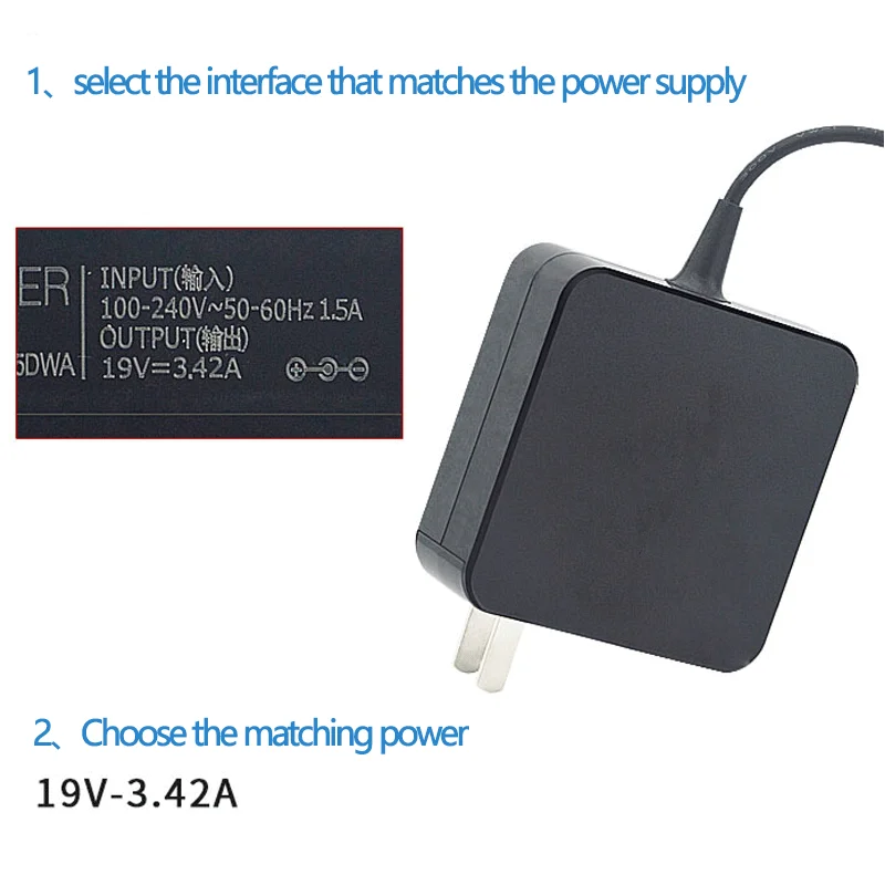 19V 3,42 A 65W 4.0Mm X 1.35Mm Pengisi Daya Adaptor Daya Laptop untuk Pengisi Daya ASUS Vivobook S410 S410NA S410UN S510 S510U S510UA S510UQ