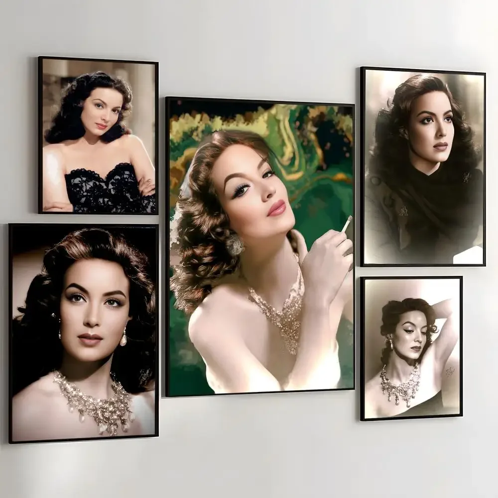 Actress Maria F-Felix Painting Calligraphy Self Adhesive Wall Art Waterproof Print For Bedroom Hallway Home Decor