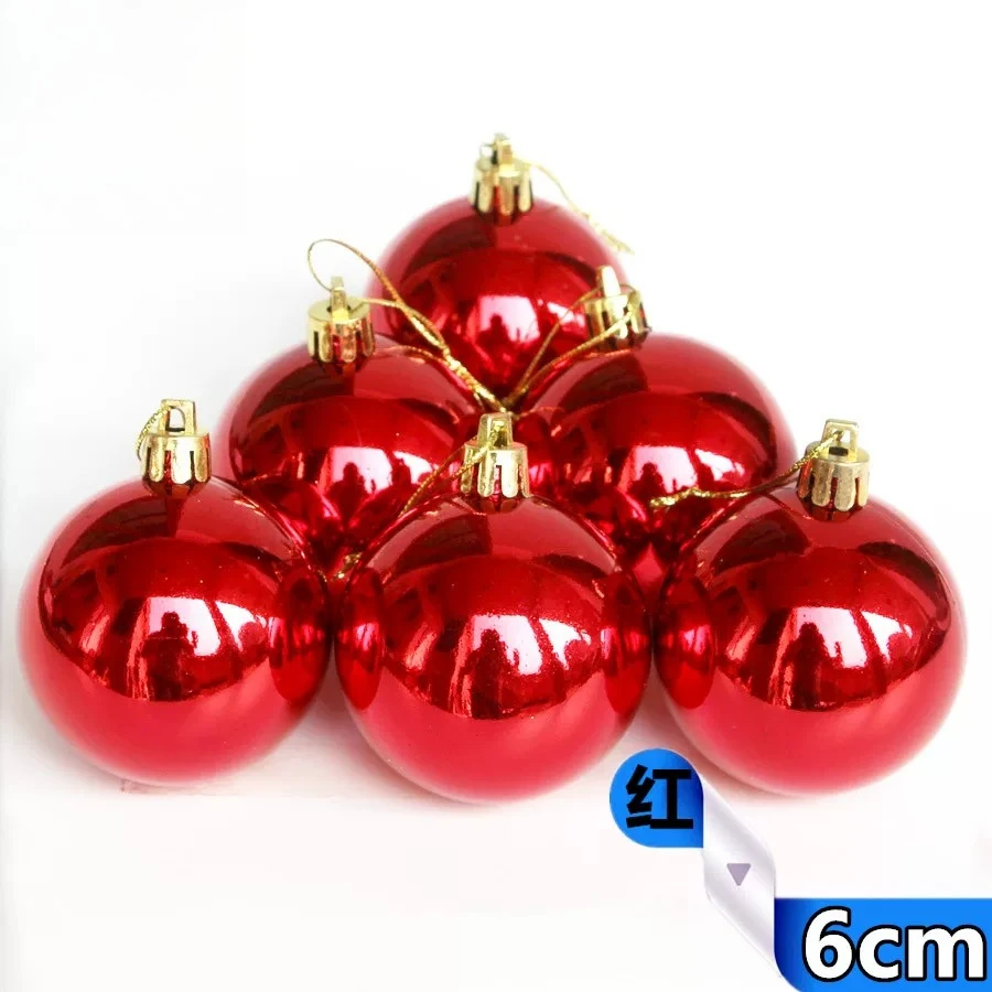 Christmas Tree Decoration Electroplated Color Balls 5cm 6cm 8cm 10cm Red Hanging Ornaments For Xmas Holiday Home Decor