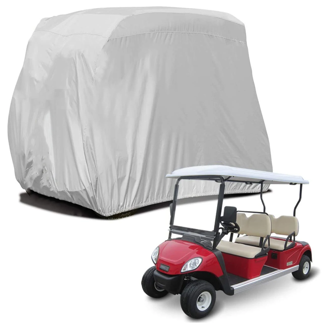 4 Passenger Golf Cart Cover 210D Oxford Waterproof Dustproof Roof Enclosure Rain Cover for EZ GO, Club Car, Yamaha