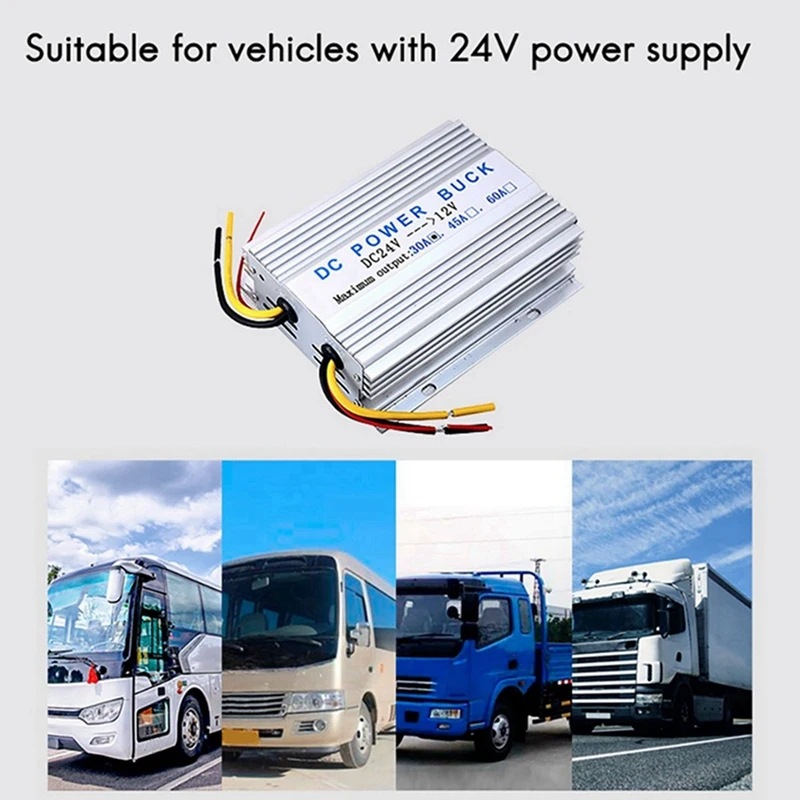 3X DC-DC Step Down Voltage Converter Power Supply Buck Regulator 24V To 12V 30A Volt Reducer Transformer For Car Stereo