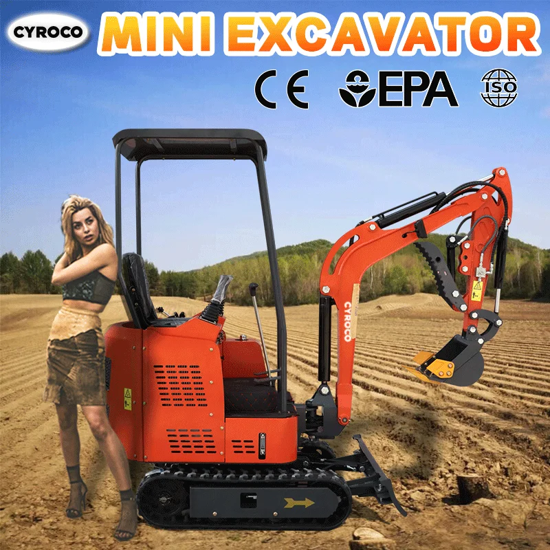 Mini pelle 1 tonne 1,2 tonnes, moteur Kubota multifonctionnel personnalisé, pelle agricole sur chenilles, livraison rapide