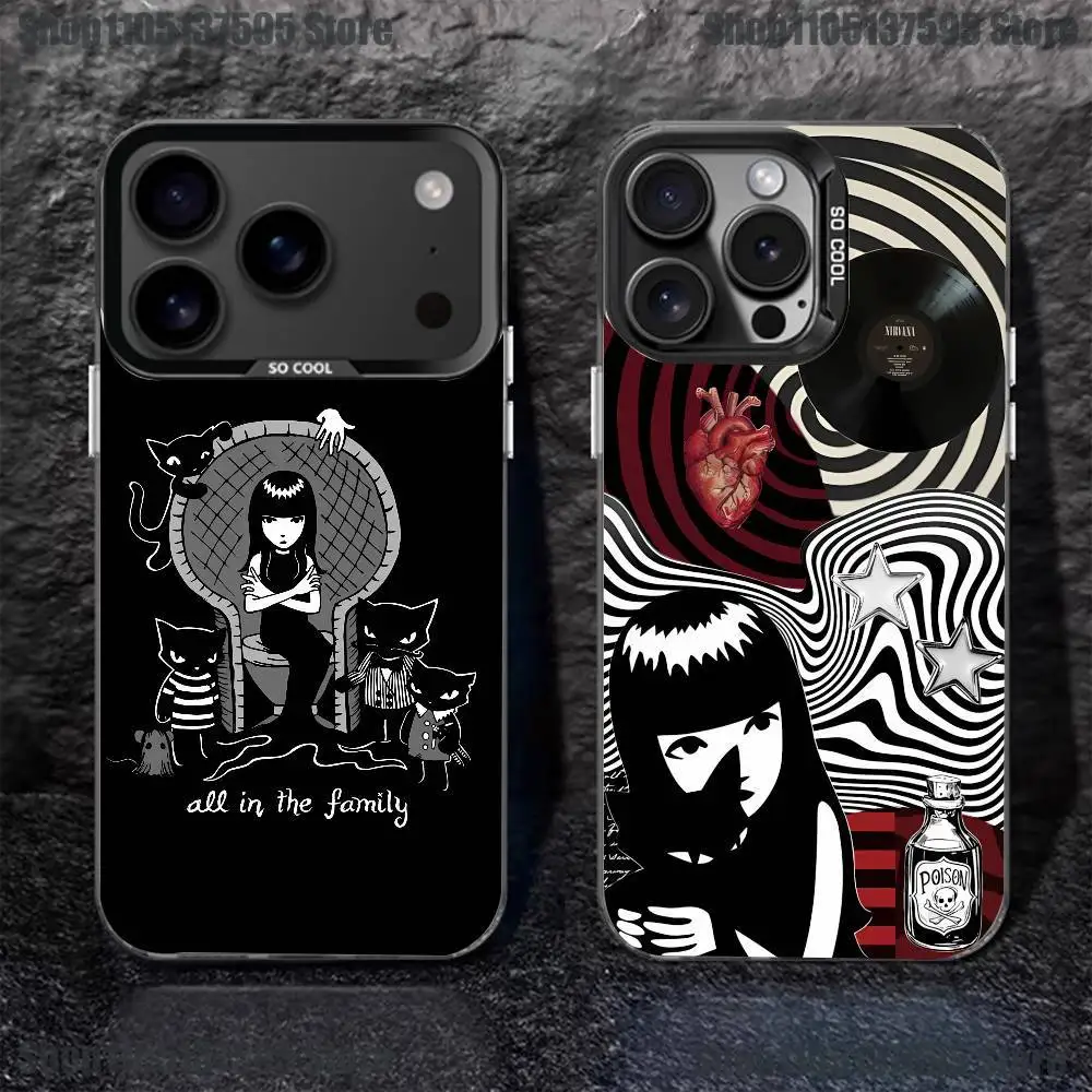 

E-Emily The Strange Phone Case For iPhone 17,16,15,14,13,12,11,Pro,XS,Max,Plus,Mini,SE4,E Black Matte Shockproof Cover