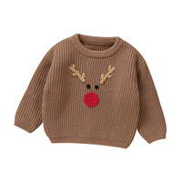 1-3Y Winter Baby Knitted Sweaters Cute Reindeer Knitted Newborn Infant Boys Girls Christmas Knitwear Top Casual Outwear Pullover