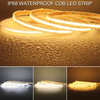IP68 Waterdichte COB LED Strip DC12V 24 V 480 LEDs/m Hoge Heldere Flexibele LED Lint Siliconen Tape voor Zwembad Outdoor Decor