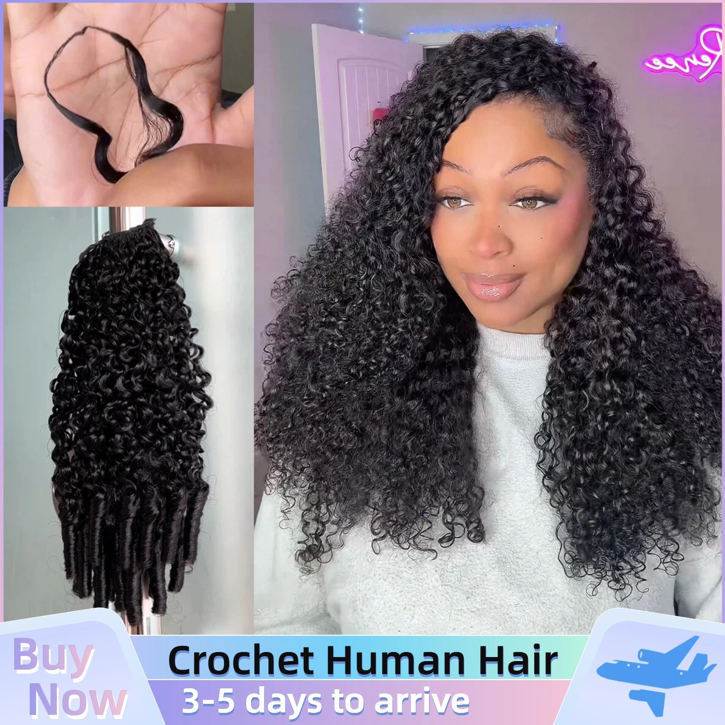 

Бразильские кудрявые волосы для плетения крючком, без узлов, предварительно разделенные, прямые, 100% натуральные человеческие волосы